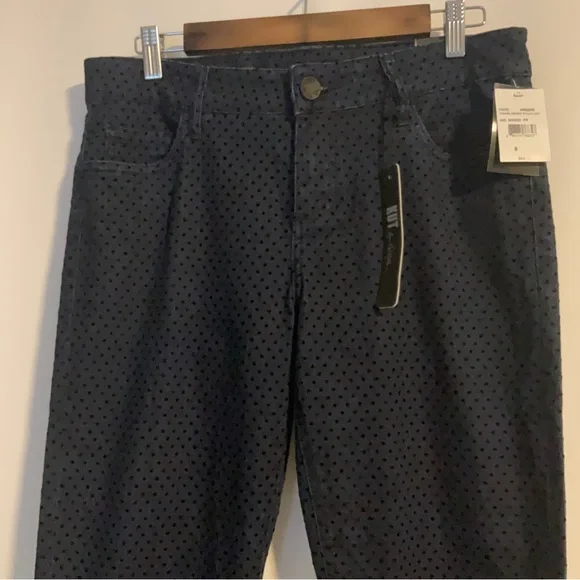Kut from the Kloth Dianna Skinny Indigo Velvet Polka Dot Jeans Size 8; NWT’s. - Picture 9 of 16